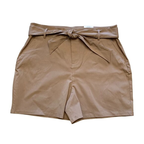 NWT INC International Concept Vivid Run Short Size 16 Tan High Rise - Picture 1 of 7